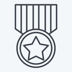 Icon Millitary Badge. related to Military symbol. line style. design editable