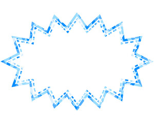 ステンドグラス風吹き出し　三角形模様　細長いギザギザした形