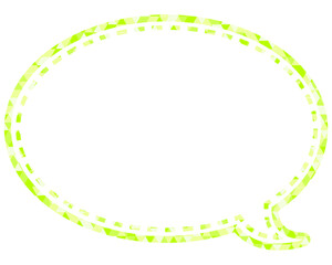 ステンドグラス風吹き出し　三角形模様　丸形