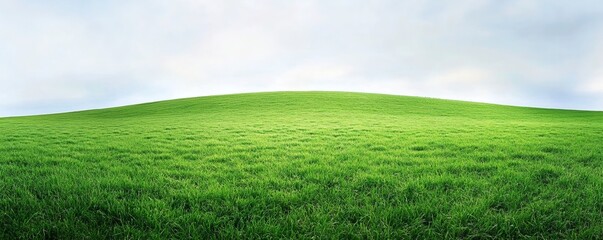 Obraz premium Expansive, verdant field sloping gently upwards.