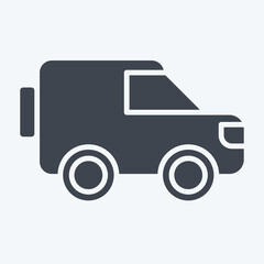 Icon Millitary Bus. related to Military symbol. glyph style. design editable