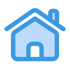 Simple house icon suitable for web design, apps, and real estate marketing.