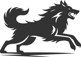 Angry wolf vector animal silhouette