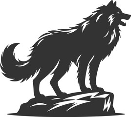 Angry wolf vector animal silhouette