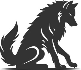 Angry wolf vector animal silhouette