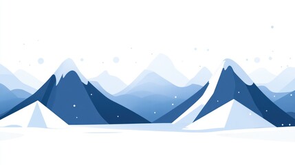 Abstract Winter Mountain Landscape