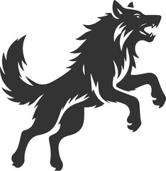 Angry wolf vector animal silhouette