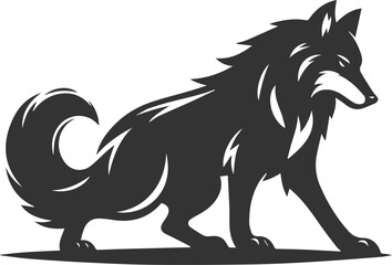 Angry wolf vector animal silhouette