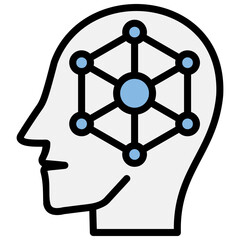 Neural Connectivity Blue Black Icon