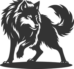 Angry wolf vector animal silhouette © MDAbdul