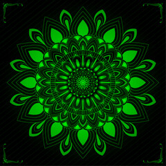 Traditional green ornament mandala design | A Mandala of Ornamental Symmetry That Reveals the Inner Journey Through Layers of Consciousness and Sacred Art