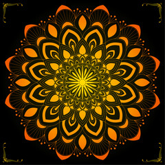 Traditional golden gradient ornament mandala design | A Mandala of Ornamental Symmetry That Reveals the Inner Journey Through Layers of Consciousness and Sacred Art