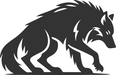 Angry wolf vector animal silhouette
