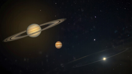Fototapeta premium saturn and venus