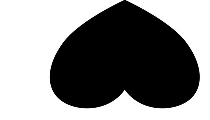 Simple heart icon on white background, minimalistic symbol for love.