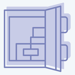 Icon Door Sensor. related to Home Security symbol. two tone style