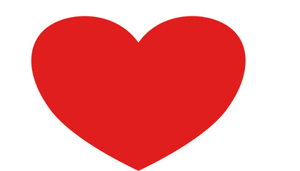 Simple heart icon on white background, minimalistic symbol for love.