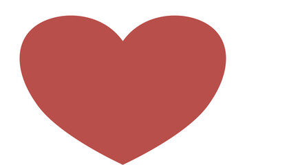Simple heart icon on white background, minimalistic symbol for love.