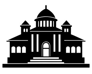 Building Paint Vector Illustration | Building Painting Silhouette SVG Design for Crafts