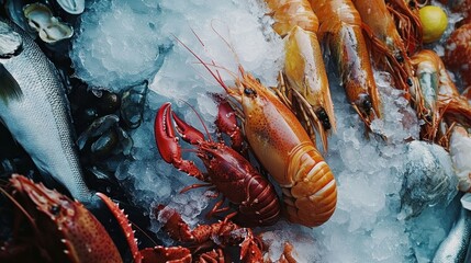 Fresh seafood display on ice (5)