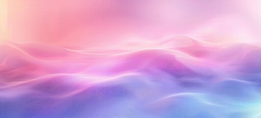 Fototapeta premium gentle waves of soft pastel colors blending pink, purple, and blue creating a calm and dreamy abstract landscape with a smooth gradient background
