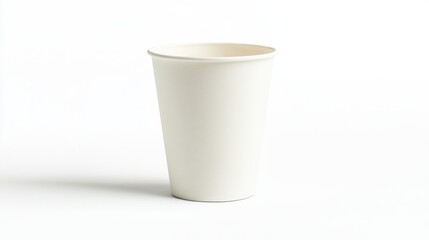 Disposable white paper coffee cup