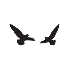 Birds Flying Silhouette Vector Design, Elegant Flock of Birds in Motion for Nature, Freedom, and Minimalist Art Themes