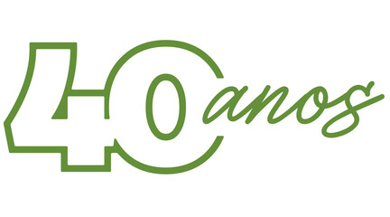 Fototapeta premium logotipo selo comemoração de 40 anos de empresa, aniversario empresarial,
