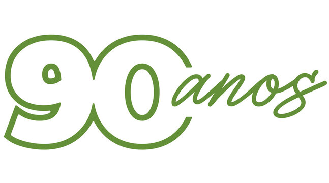 logotipo selo comemora&ccedil;&atilde;o de 90 anos de empresa, aniversario empresarial,
