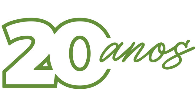 logotipo selo comemora&ccedil;&atilde;o de 20 anos de empresa, aniversario empresarial,