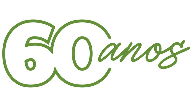 logotipo selo comemora&ccedil;&atilde;o de 60 anos de empresa, aniversario empresarial,