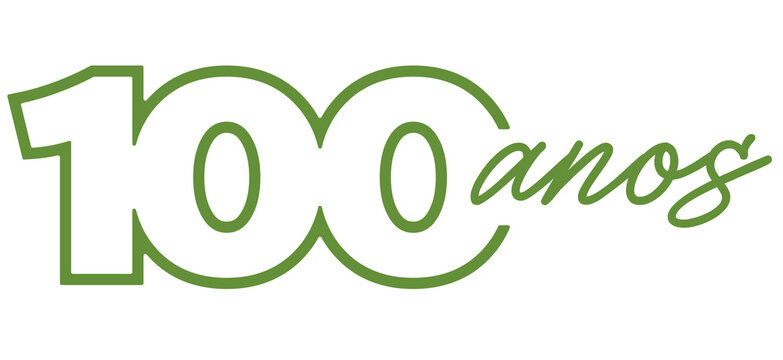 logotipo selo comemora&ccedil;&atilde;o de 100 anos de empresa, aniversario empresarial,