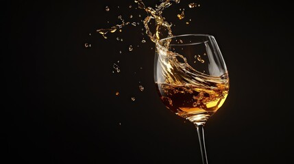 Amber liquid splashing from a glass