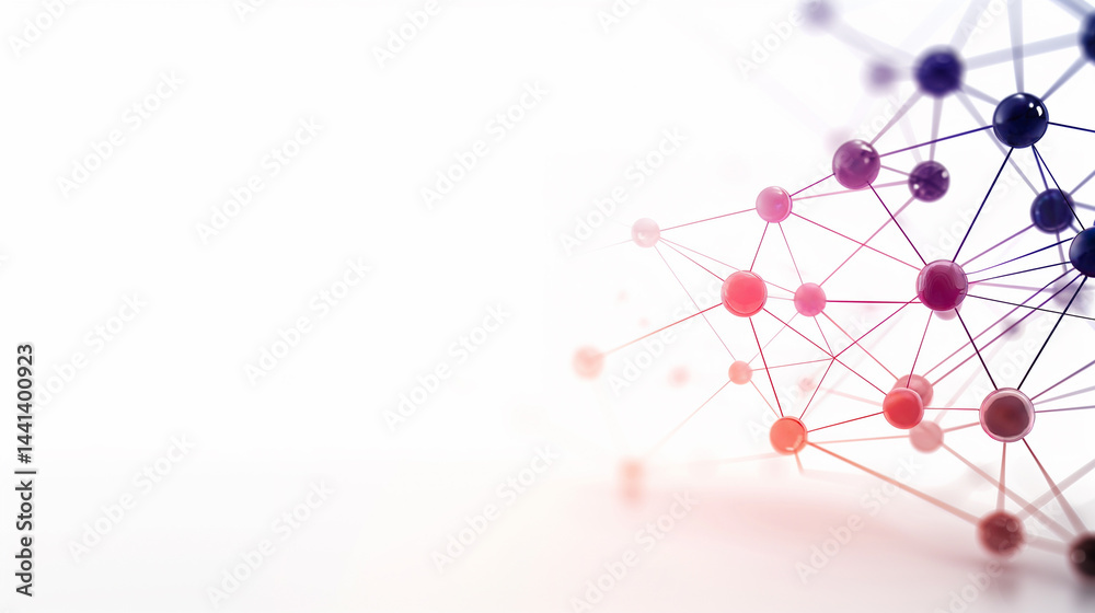 Poster network of connections: a futuristic view of interconnected nodes, symbolizing the vastness of digit