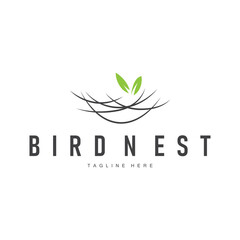 Simple line design concept bird nest logo illustration places where birds nest simple elegant symbol of nature