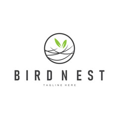 Simple line design concept bird nest logo illustration places where birds nest simple elegant symbol of nature