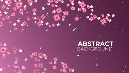 A pink card with a pink background with white flowers and a pink background