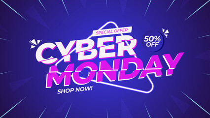Glowing cyber monday editable text style effect Vector text effect with glowing