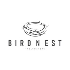 Simple line design concept bird nest logo illustration places where birds nest simple elegant symbol of nature