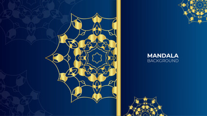 Dark Blue Luxury Mandala decorative ethnic element background