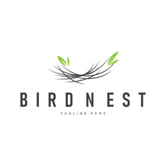 Simple line design concept bird nest logo illustration places where birds nest simple elegant symbol of nature
