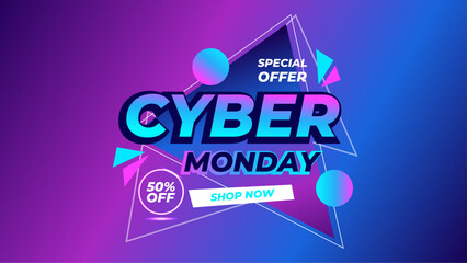 Cyber Monday colorful social media post banner