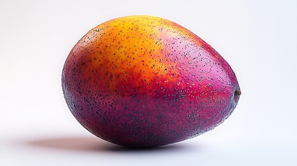 Fototapeta premium Isolated Ripe Mango Fruit Showing Vibrant Colors on a White Background