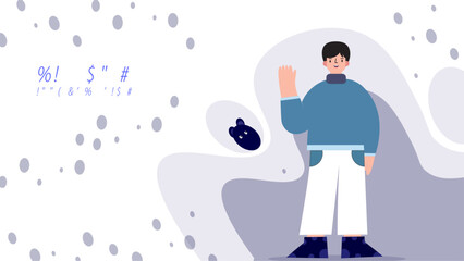 Hand drawn flat design hand up illustration