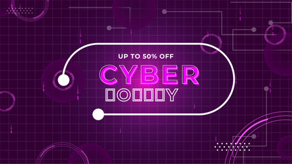 Obraz premium Gradient futuristic cyber monday background