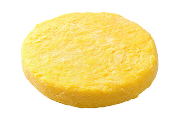 Fresh Yellow Cheese Wheel on White Background, Perfect for Cooking and Snacking on transparent background