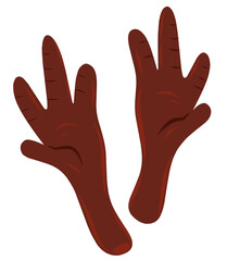 Grilled Chicken Feet Street Food Illustration 