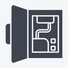 Icon Backup Battery. related to Home Security symbol. glyph style