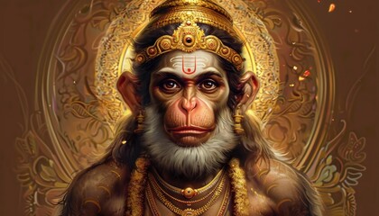 regal figure adorned with golden crown, elaborate jewelry, and fur cloak against intricately detailed golden circular backdrop emitting a warm, majestic aura