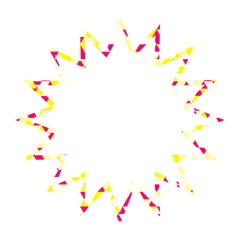 ステンドグラス風吹き出し　三角形模様　ギザギザした形